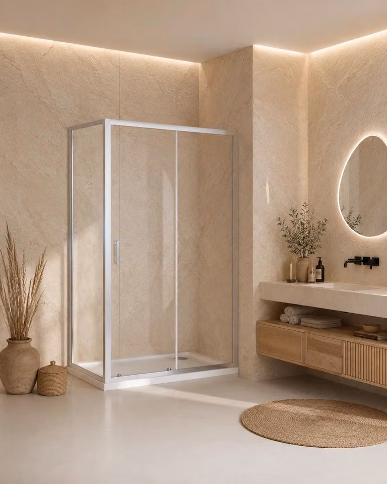 Box doccia 100x70 Nuvola Slim scorrevole 6 mm trasparente cromo H 190