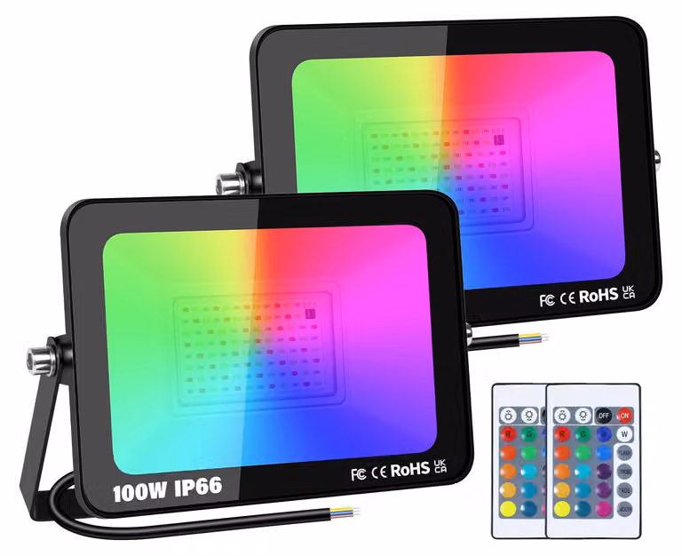 Fari a LED RGB da 10W, 10000 lumen, grado di protezione IP65, set da 2