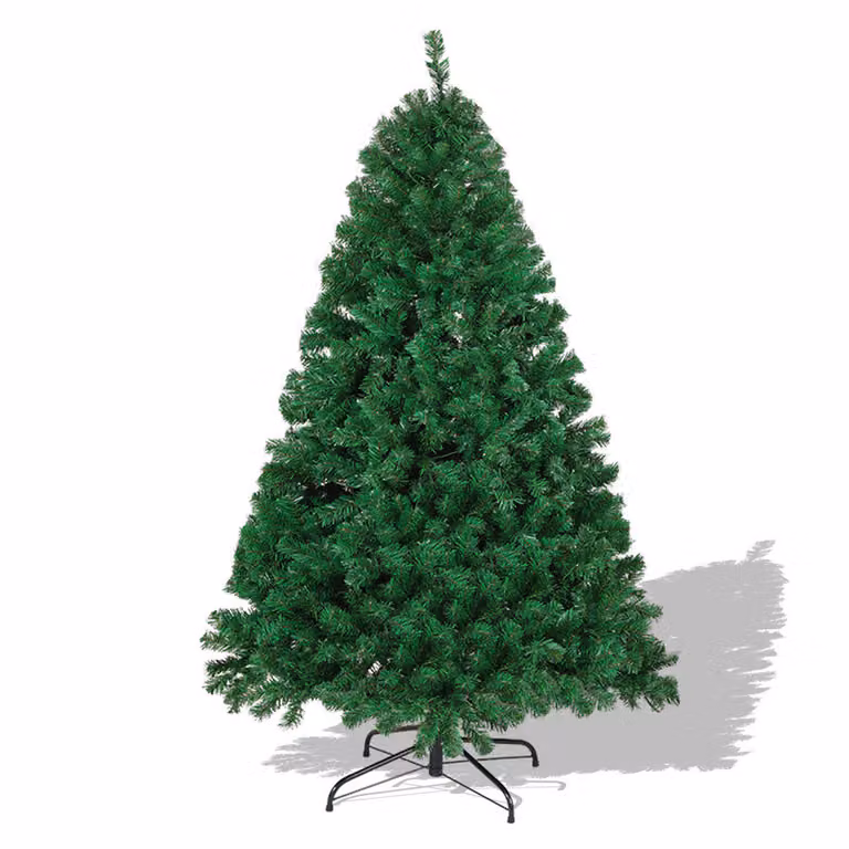 Albero di Natale artificiale Izrielar, altezza 150 cm, con supporto in metallo. Albero di Natale con 400 punte di aghi in PVC, albero artificiale per Natale, sistema a pieghevole, colore verde