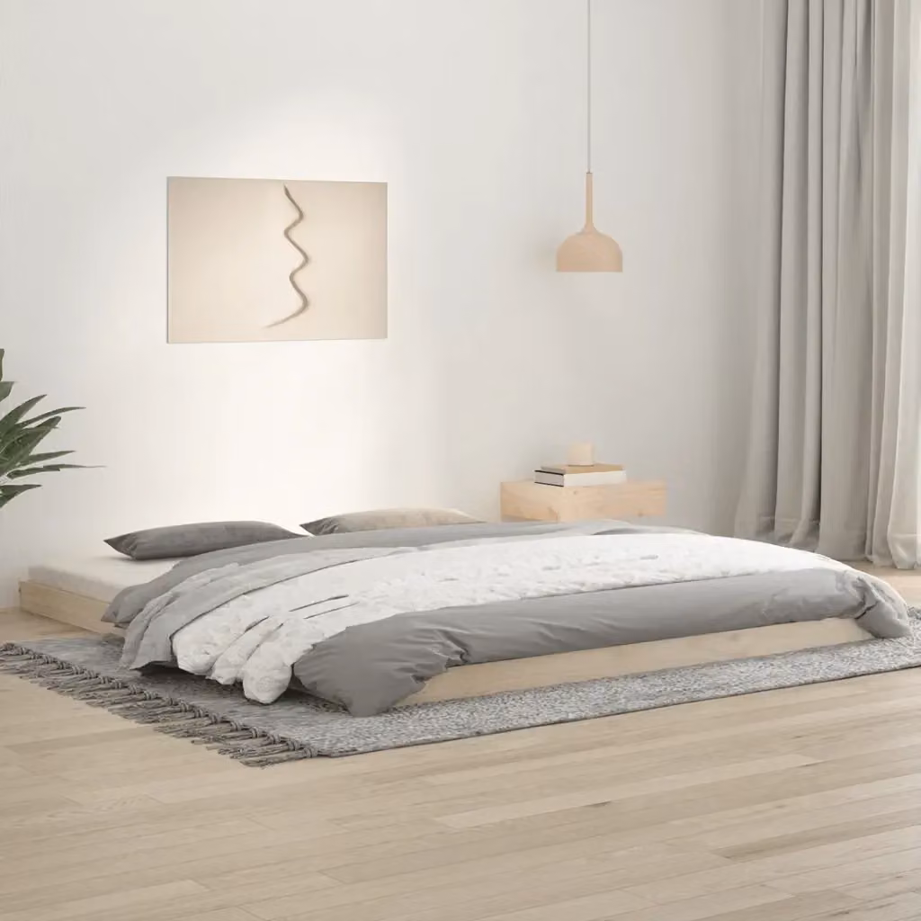 Letto matrimoniale per adulti in legno massello di pino con doghe fisse L/P: 180 x 200 cm – 2