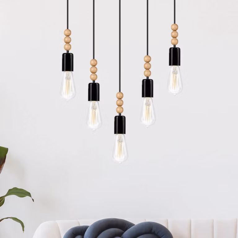 Lampada a sospensione Malou Lamkur, dimmerabile, Nero, Soggiorno / Sala da pranzo, Metallo, Moderno, Lampada a sospensione