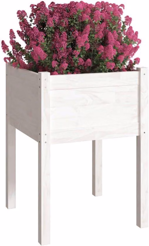 Vaso da giardino in legno massello di rovere bianco - 50x50x70 cm