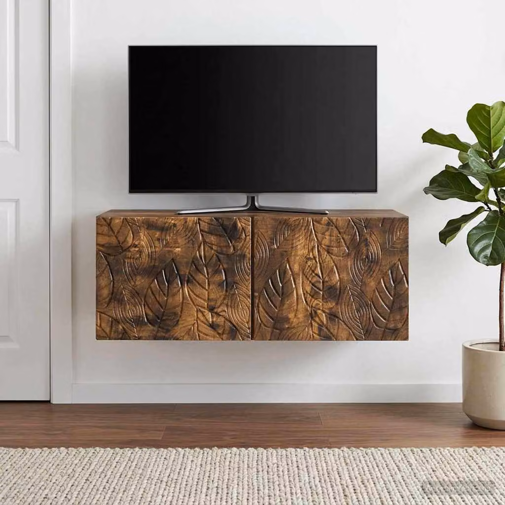 Mobile Porta TV da Muro vidaXL in Rovere Fumo, L 59,5 x P 41 x H 30 cm