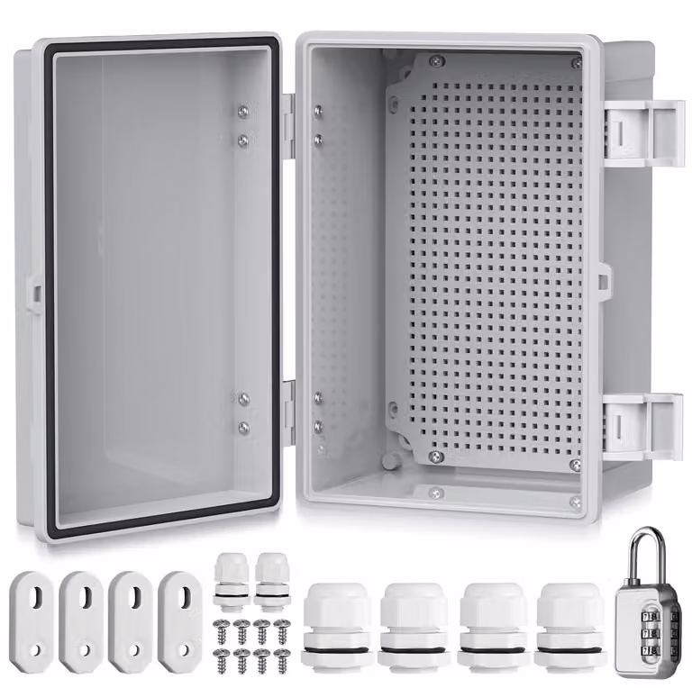 Cassetta di distribuzione impermeabile, grado di protezione IP67, scatola di connessione, plastica ABS impermeabile, alloggiamento esterno, multipresa, quadro elettrico, alimentazione