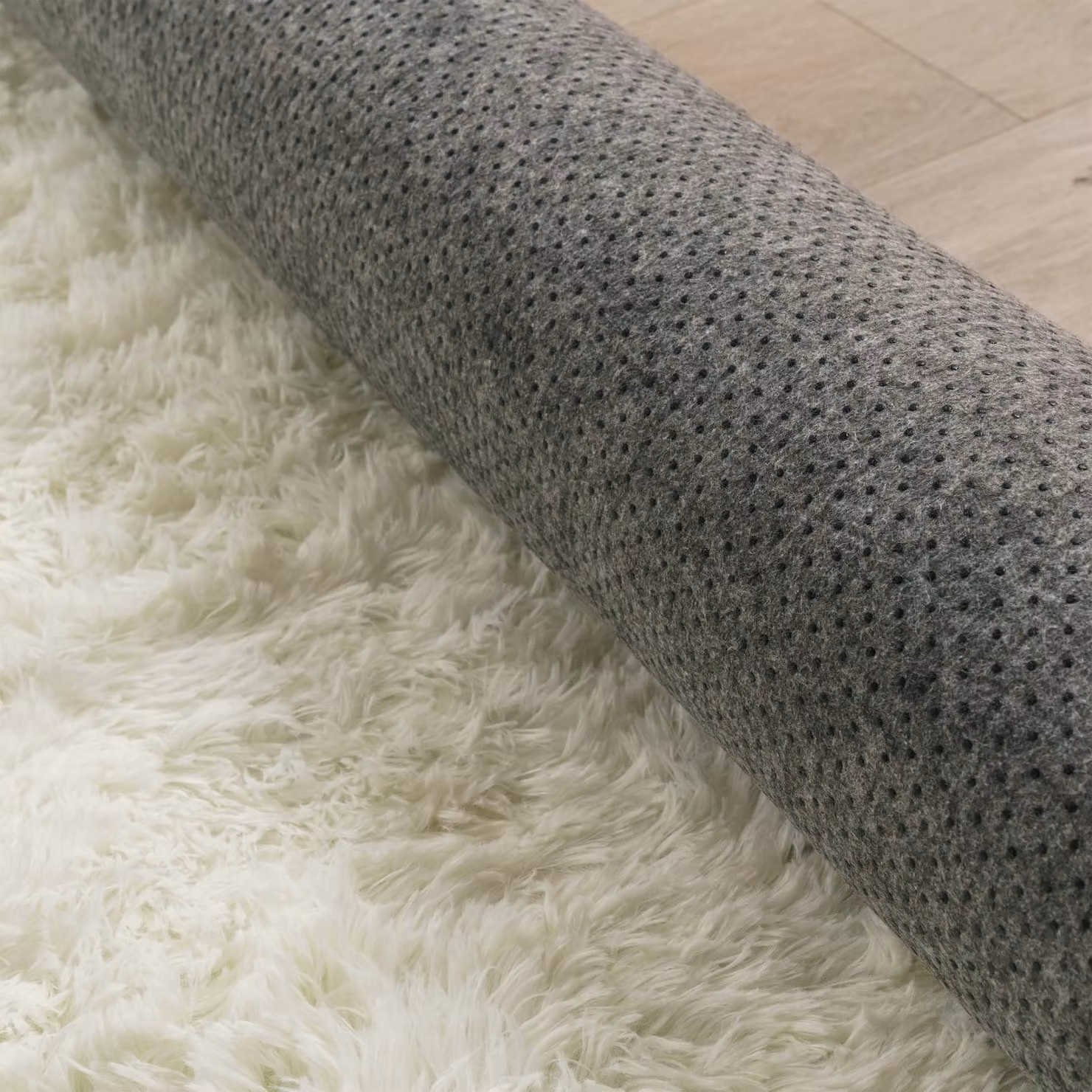 Tappeto rotondo a pelo alto Silvana bianco Diametro: 160 cm – 2