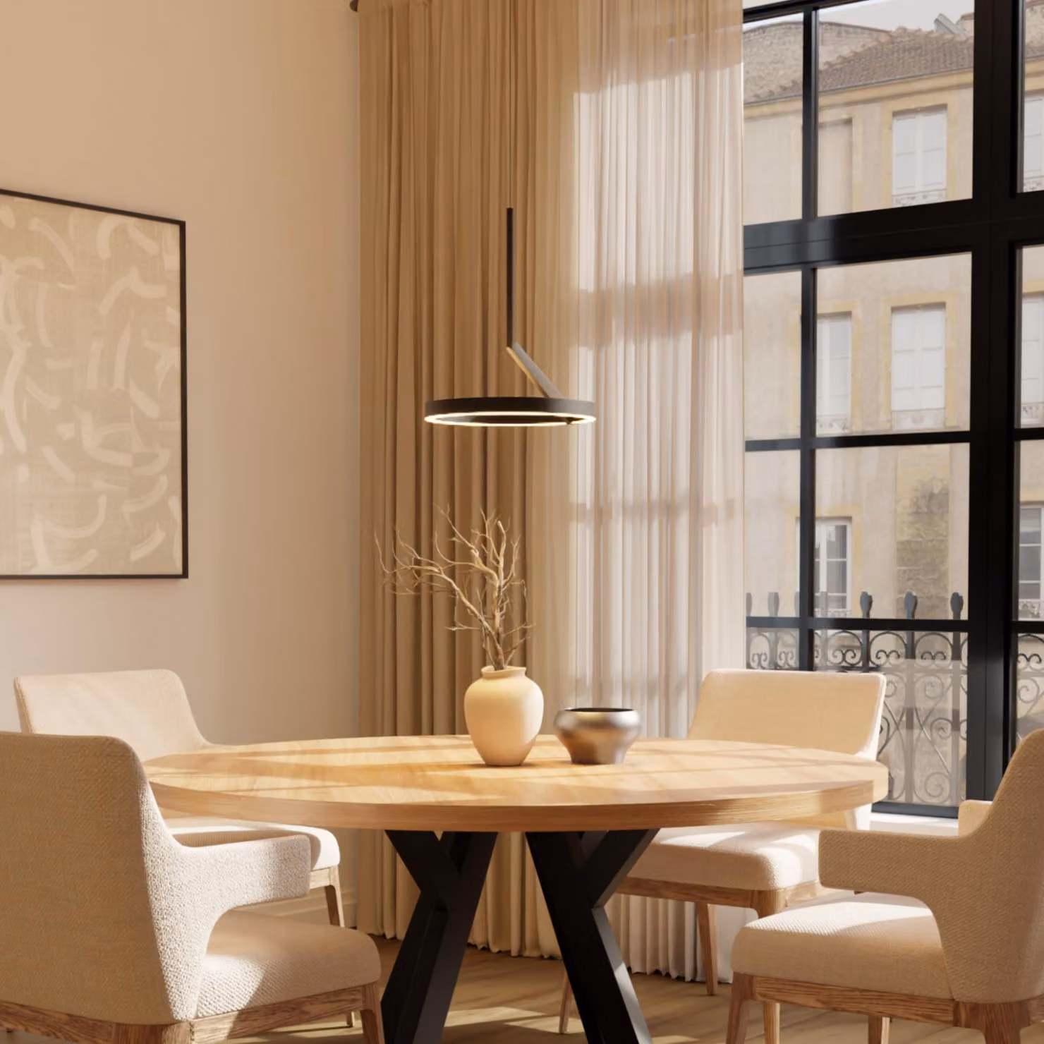 LUMIÈRE Design Lampada a Sospensione 'Noxi' Ø33cm LED dimmerabile Nero