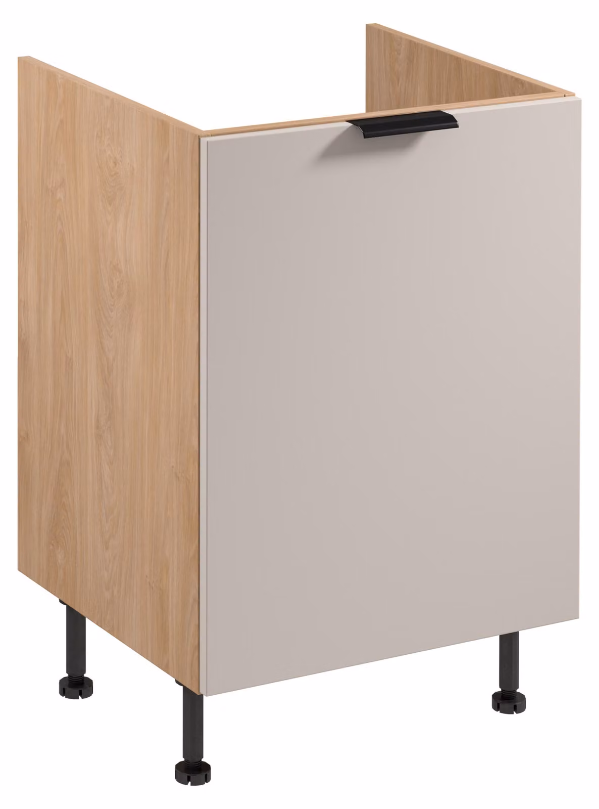 Mobile sottolavabo SALERNO - larghezza 60 cm, rovere/beige