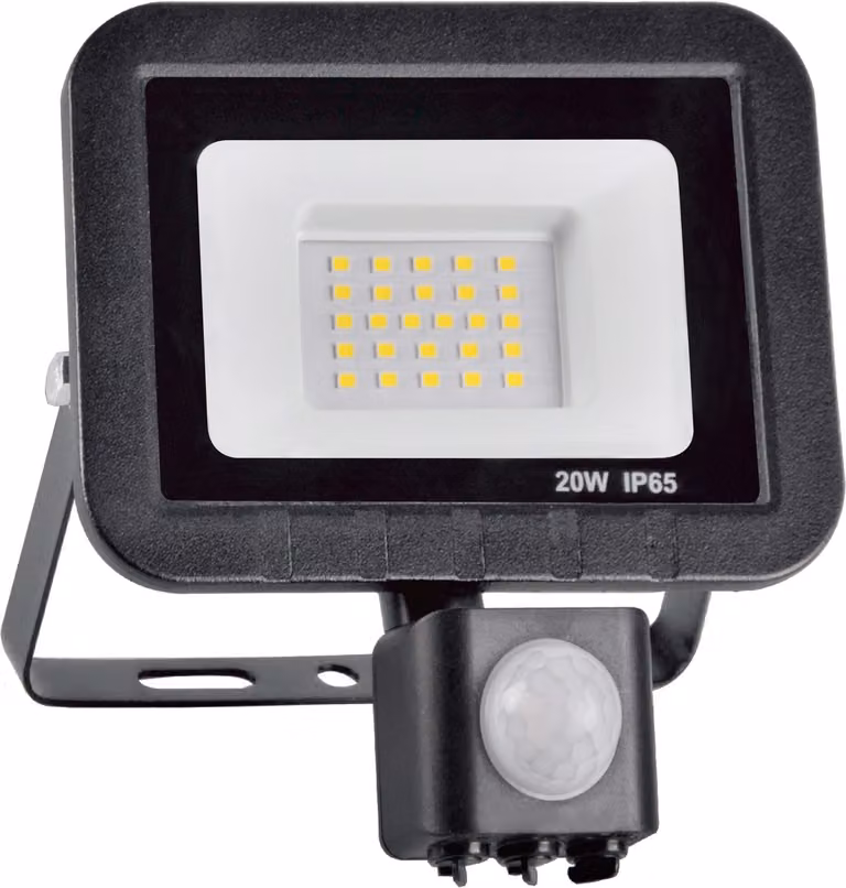 Proiettore LED SMD 20 W con sensore PIR, 6500 K, 120°, IP65, nero 304797 Polux