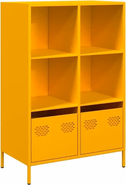 Credenza | Madia | Buffet da pranzo | Armadio da pranzo Giallo Senape 68x39x103,5 cm in Acciaio