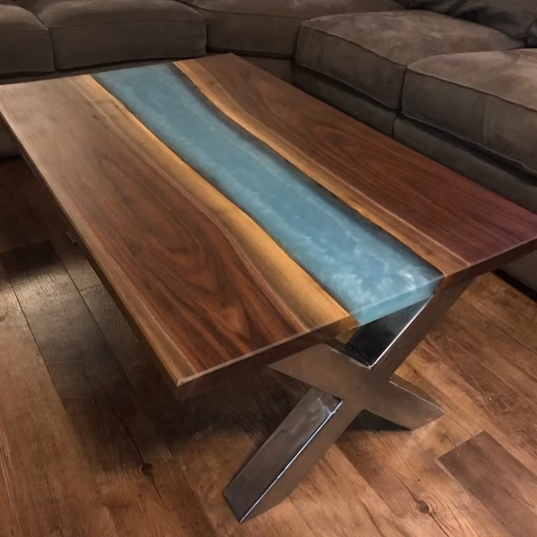 Couchtisch River Table Epoxidharz Massiv Tische 120x60 Flusstisch Echtes Holz