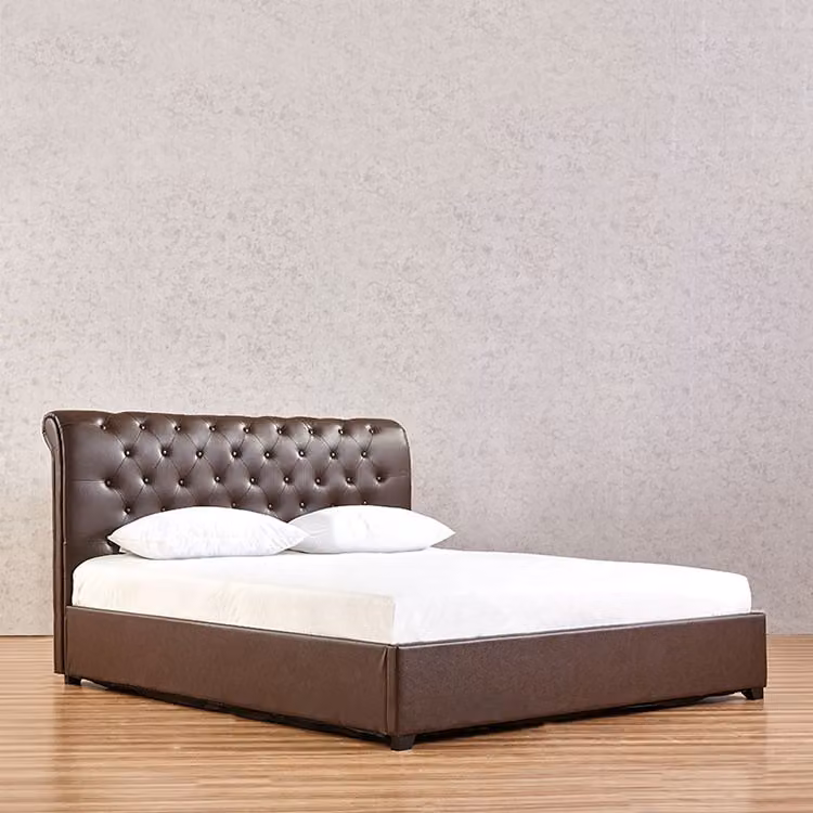 Klassisches Schlafzimmer Bett 180x 200 cm Leder Chesterfield Hotel Betten