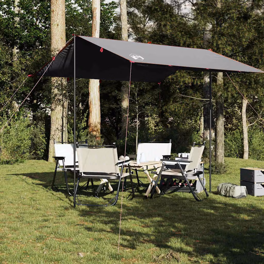 Telone da campeggio impermeabile vidaXL in poliestere Grigio/Arancione 300x294 cm