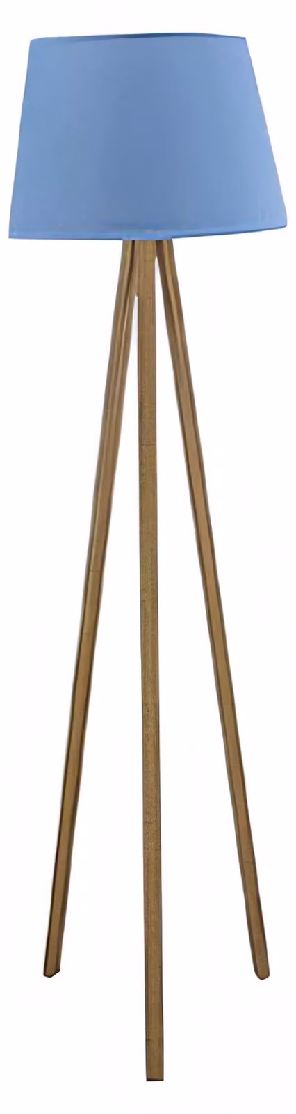 Elegante blaue Holz-Stehlampe im zeitlosen Design
