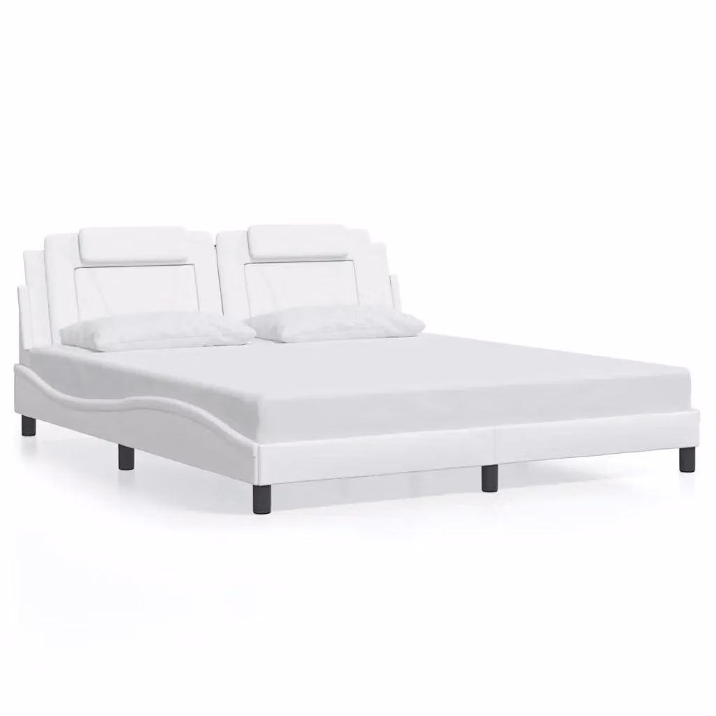 Giroletto Viana vidaXL in similpelle bianco per adulti L/P: 180 x 200 cm – 2