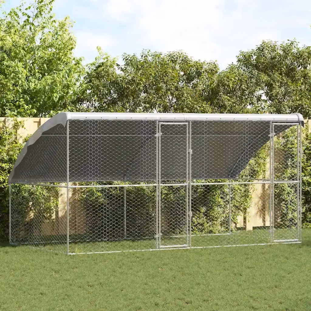 Set di 2 cuccie per cani in acciaio zincato argento CFW6667035 L/P/H: 4 x 2 x 2 m – 2