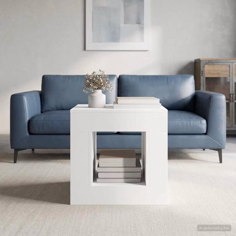 Maison Exclusive - Tavolino bianco, dimensioni 51,5 x 50 x 50 cm, realizzato in materiale composito di legno