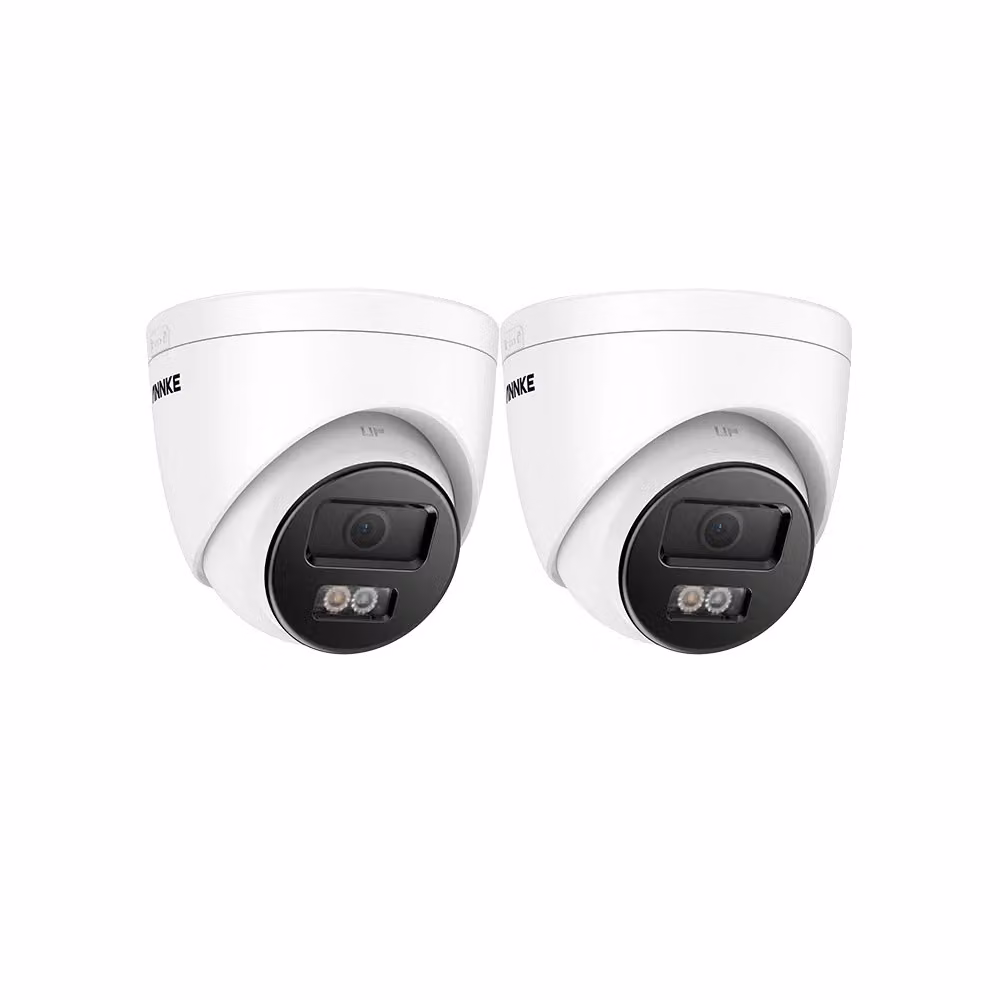 telecamera di sicurezza PoE da 12 MP, rilevamento avanzato del movimento, resistente alle intemperie IP67, 2 pezzi