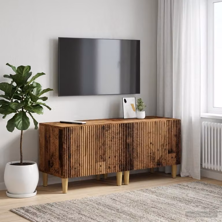 Mobile TV vidaXL in legno antico marrone con scomparti multimediali per soggiorno