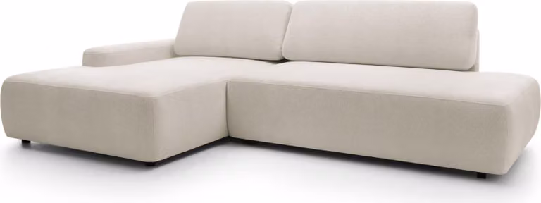 FURNLUX Divano angolare Bouli Beige E Nero 276cm / Colore principale: Beige / Dimensioni: 276 x 82 x 164 cm