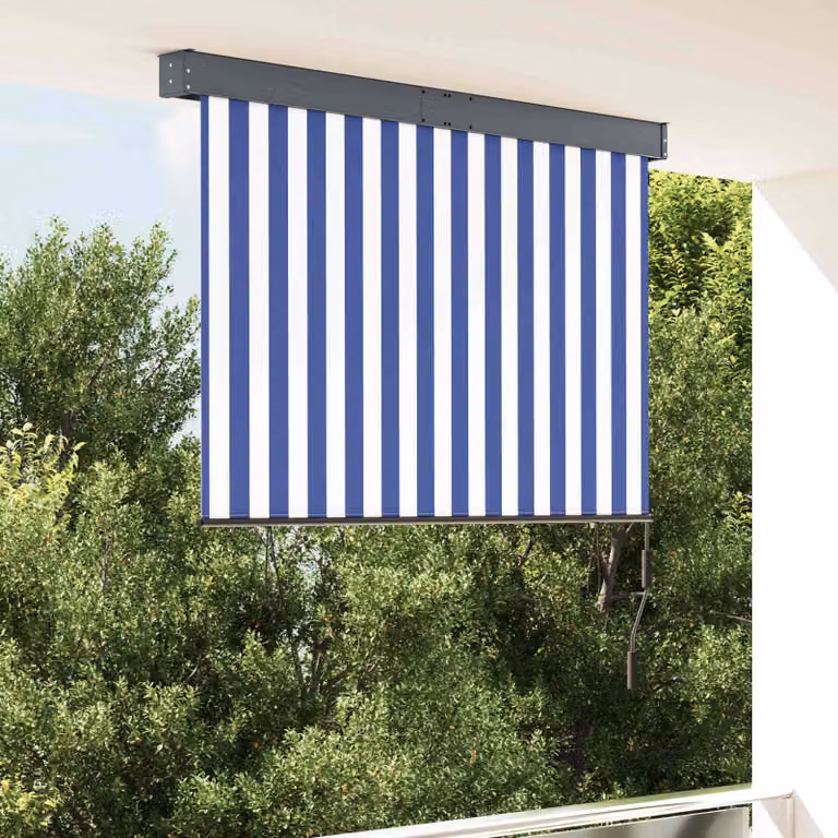 vidaXL Tenda a Rullo per Esterni 140x250 cm Blu e Bianca