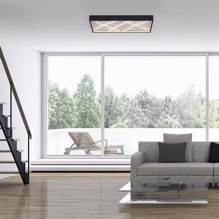 JUST LIGHT MIKADO Lampada da soffitto a LED, luce bianca calda, dimmerabile, 42 W, nera, 14094-18