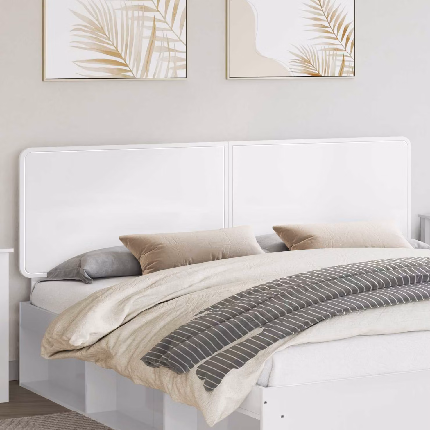 Testiera per letto moderna vidaXL in legno ingegnerizzato bianco lucido