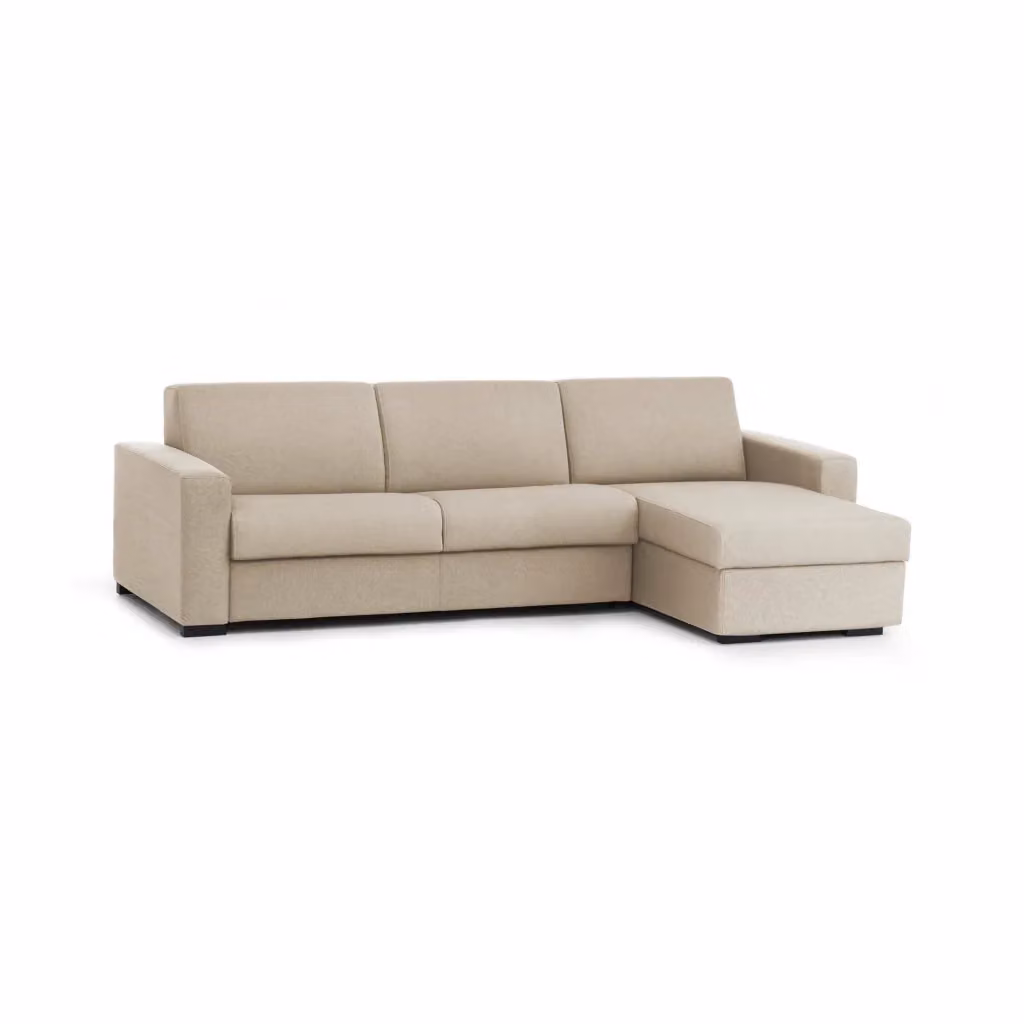 Divano ad angolo Azechiele TALAMO ITALIA con penisola contenitore reversibile in tessuto beige L 260 x P 95 x H 90 cm – 2