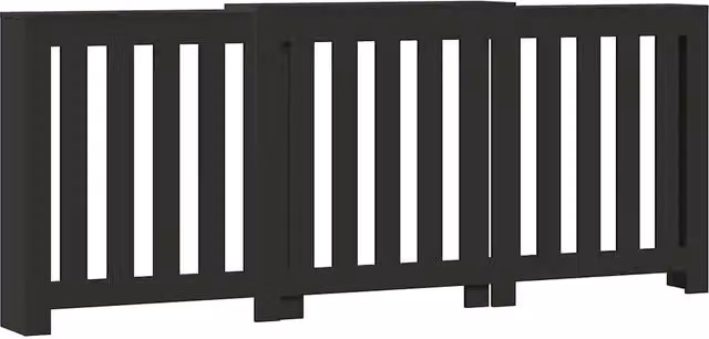 Copritermosifone moderno con mensola pratica salotto 205 x 21,5 x 83,5 cm in legno ingegnerizzato nero 02_0049844