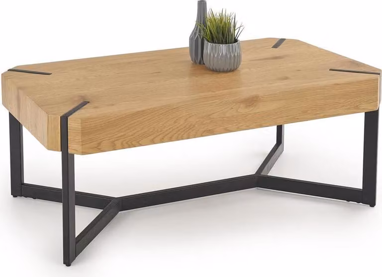 Tavolino Halmar Lavida - rovere dorato/nero