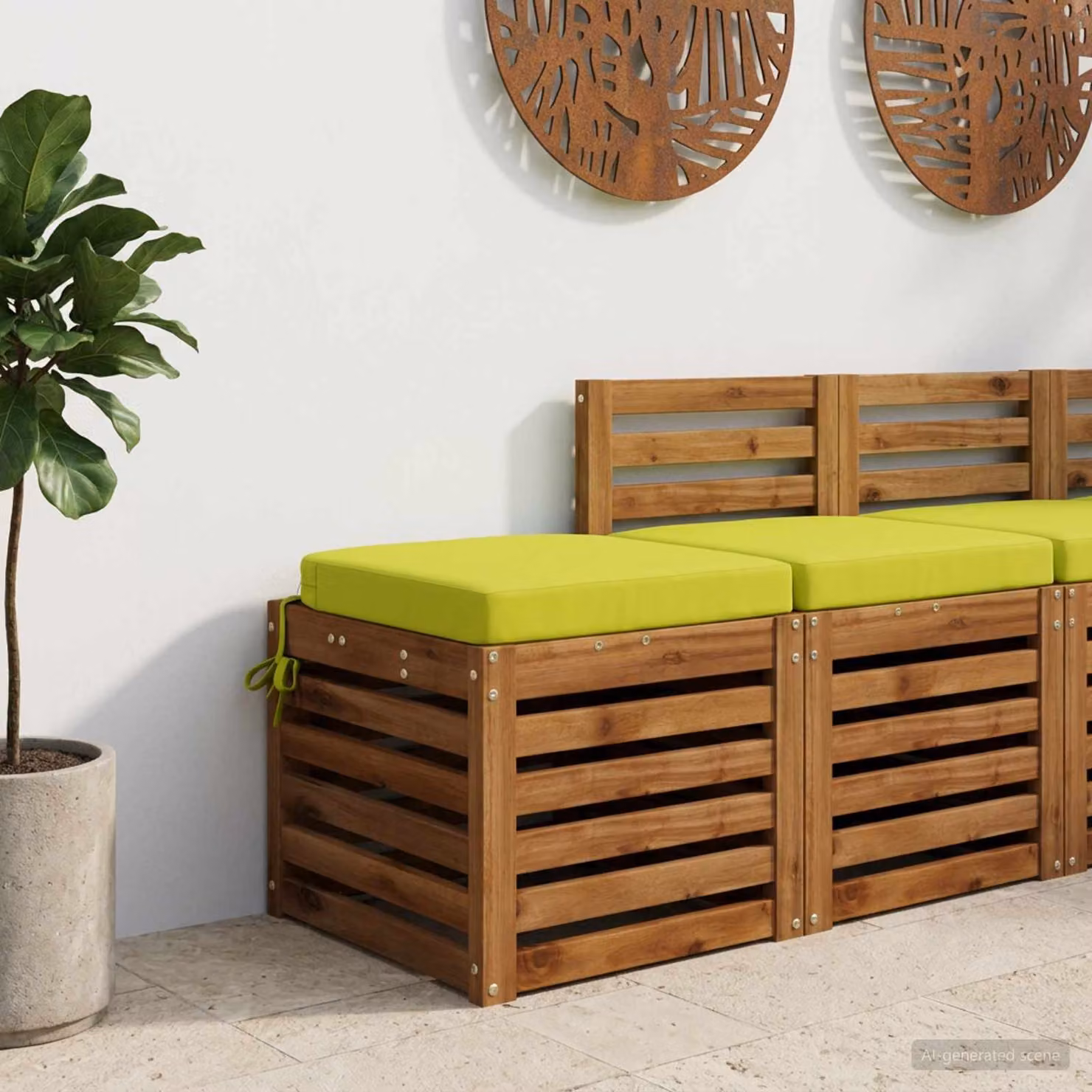 Cuscino per sedile vidaXL SOEST verde in poliestere con rivestimento rimovibile e lavabile