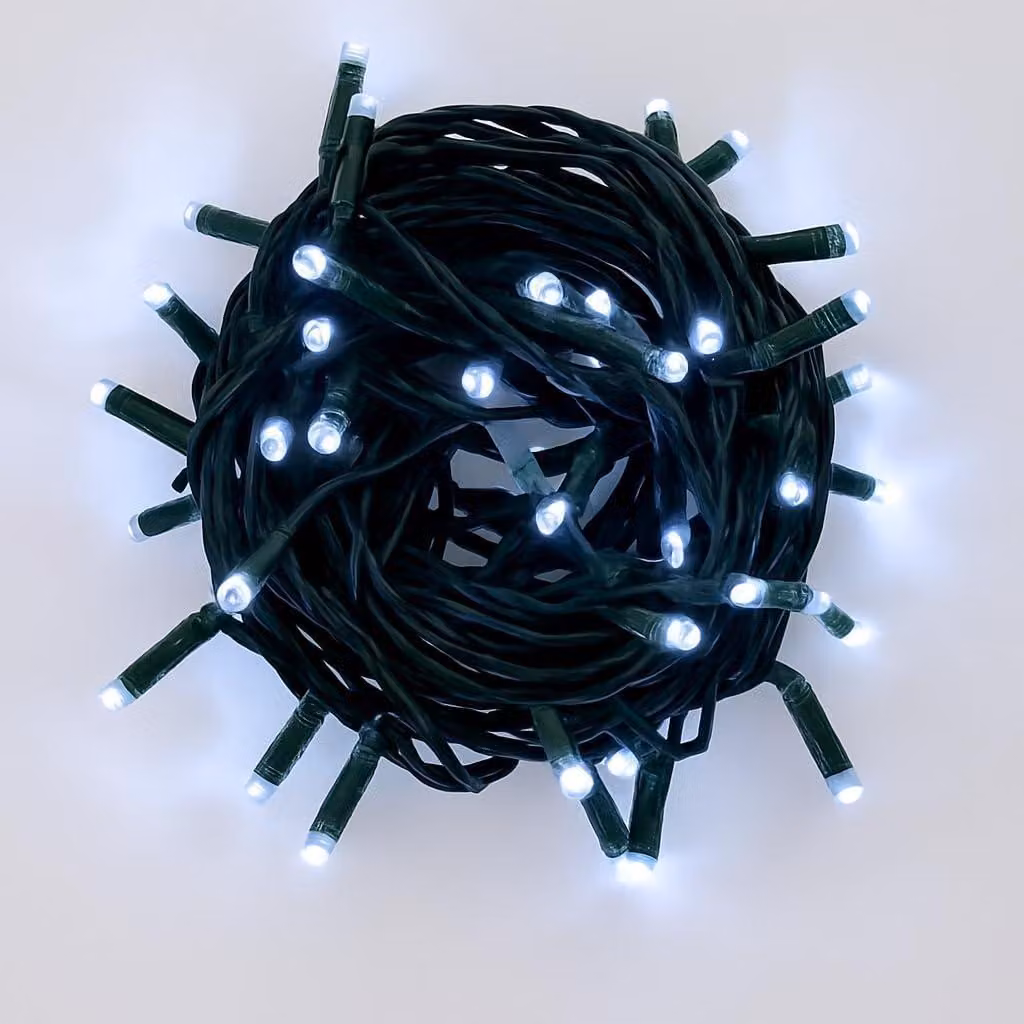 Catena luminosa a LED, 100 LED, 10 metri, bianca, grado di protezione IP65, espandibile