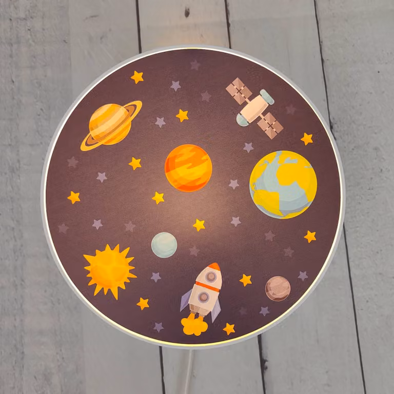 Niermann Standby Applique Cosmo con spina Weltall, Blu, Cameretta, Plastica, Applique