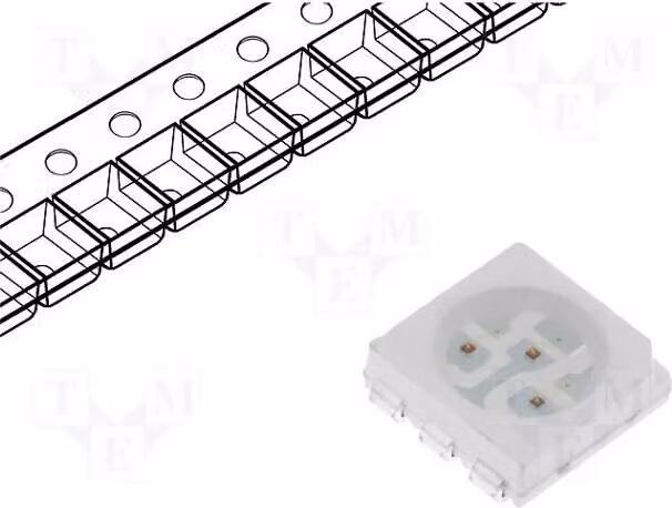 2 LED, 1560÷1900 mcd, 5060, PLCC6, montaggio superficiale (SMD), 5x5x1,5 mm, angolo di emissione 120°, 1,8÷2,6V, OSR5PTS4C1A, LED