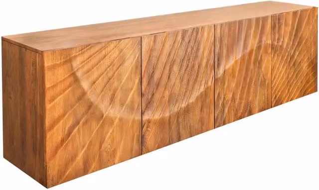 Buffet Meublorama Collezione SILVA in legno naturale marrone con 4 porte e decorazioni scolpite per la tua sala da pranzo – 1