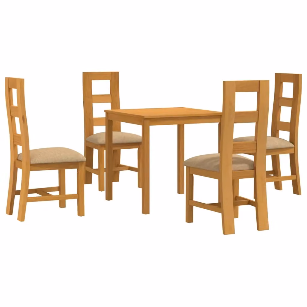 Set da pranzo moderno vidaXL in legno di quercia beige con tavolo quadrato e 5 sedie – 2