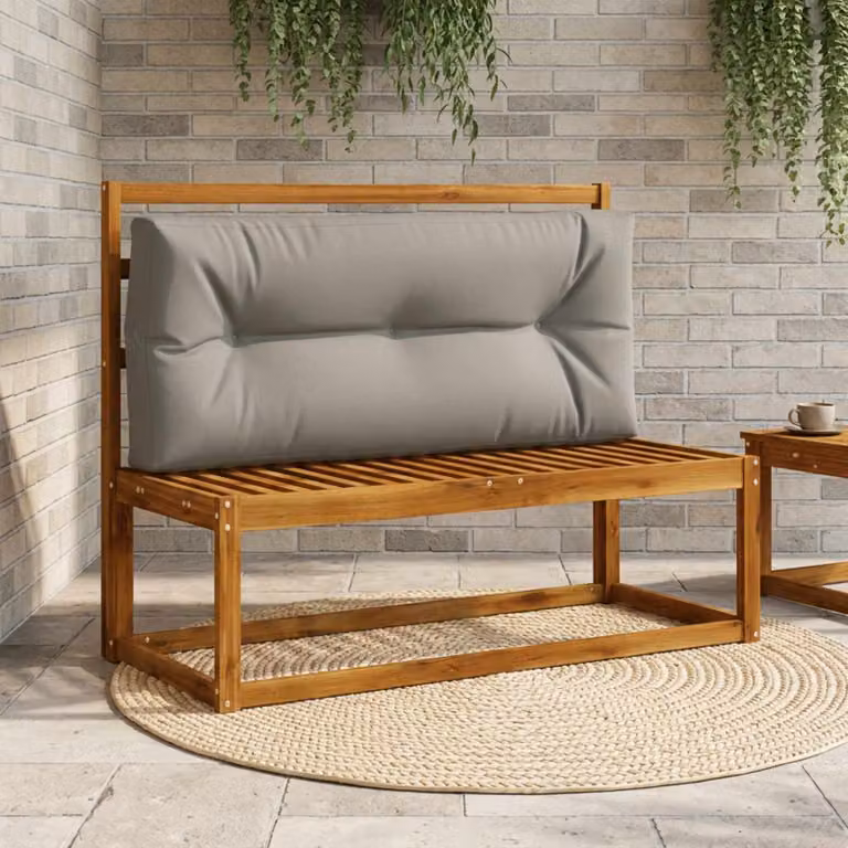 Cuscino per schienale per pallet vidaXL VIANEN in poliestere grigio con rivestimento rimovibile e resistente ai raggi UV