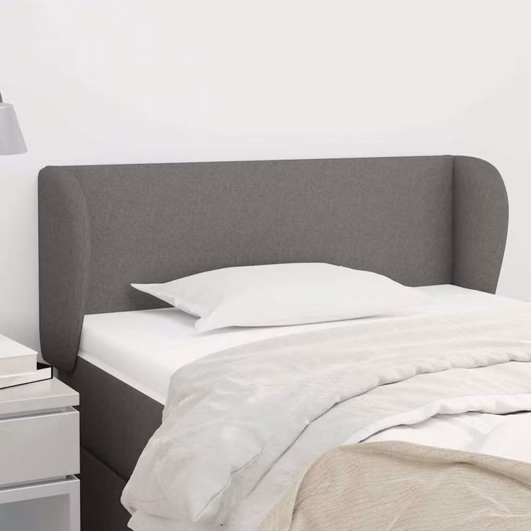 Testiera ad orecchio vidaXL in tessuto grigio scuro, L: 83 cm, P: 23 cm, H: 78-88 cm