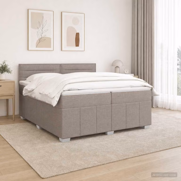Maison Exclusive - Letto boxspring con materasso Taupe 200 x 200 cm Tessuto