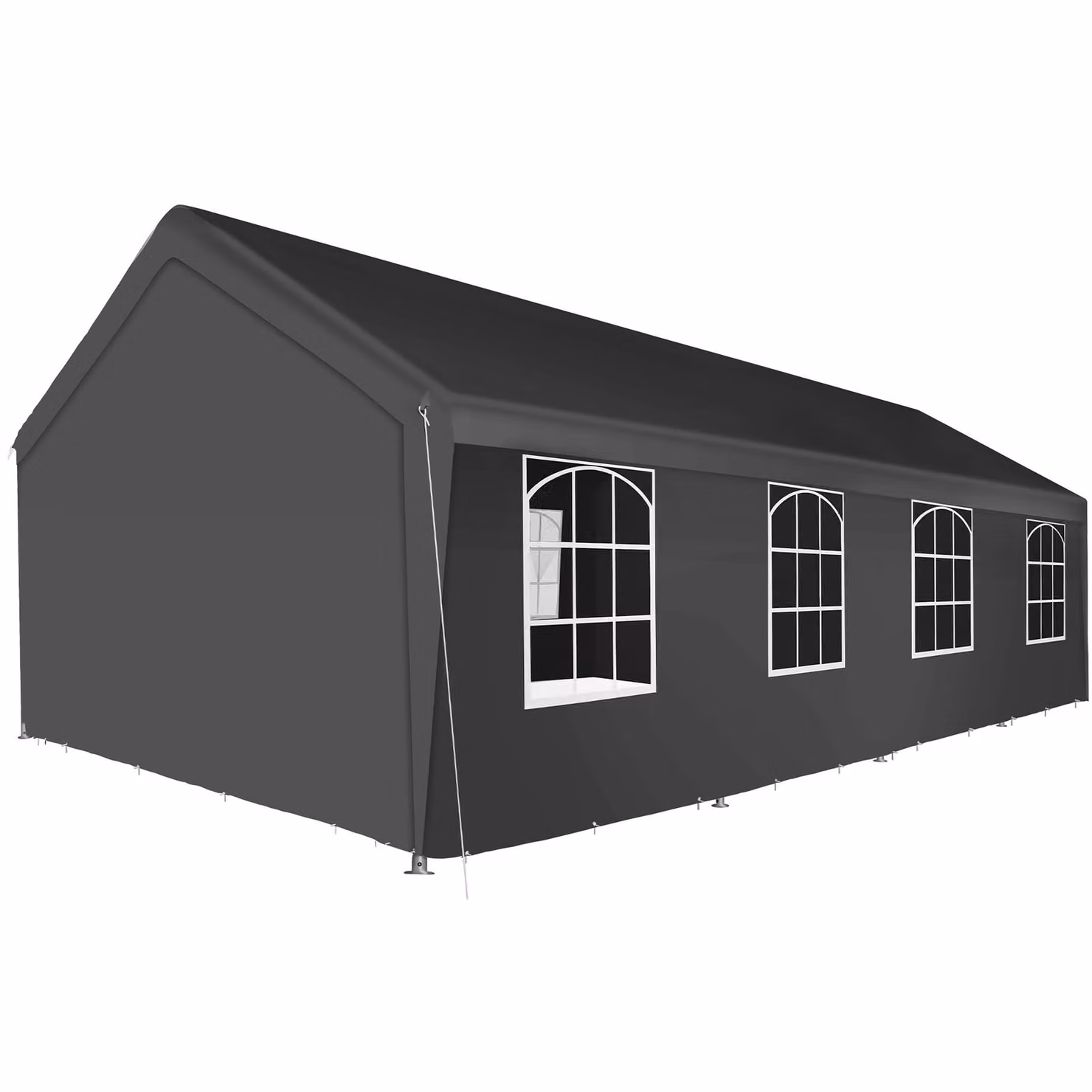 Tendone per feste Mammut TecTake GmbH grigio L: 8 m, P: 4 m – 2