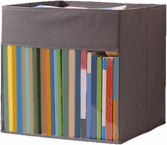 Contenitore cubico, contenitore pieghevole in tessuto, materiale non tessuto con manici rinforzati, ideale per armadi, librerie e piccoli oggetti.