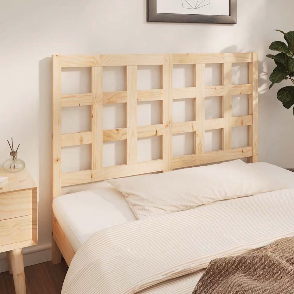 Testiera per letto vidaXL in legno massello di pino naturale stile rustico L: 140,5 cm, P: 4 cm, H: 100 cm