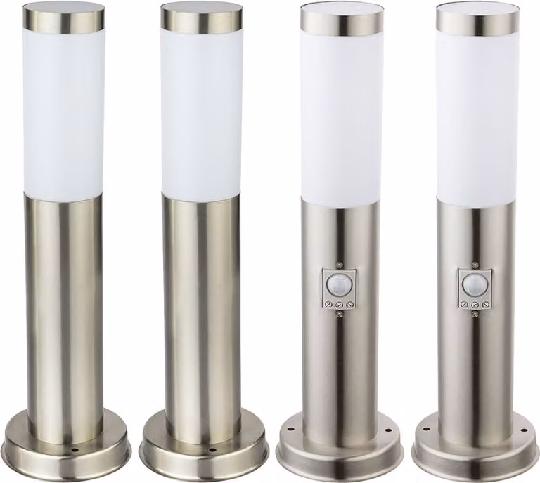 set di 4 luci LED RGB per esterni in acciaio inox BOSTON