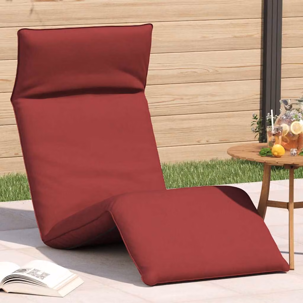 vidaXL Lettino Pieghevole da Giardino Rosso con Poggiatesta Regolabile e Struttura in Acciaio L/P/H: 175 x 54 x 8,5 cm