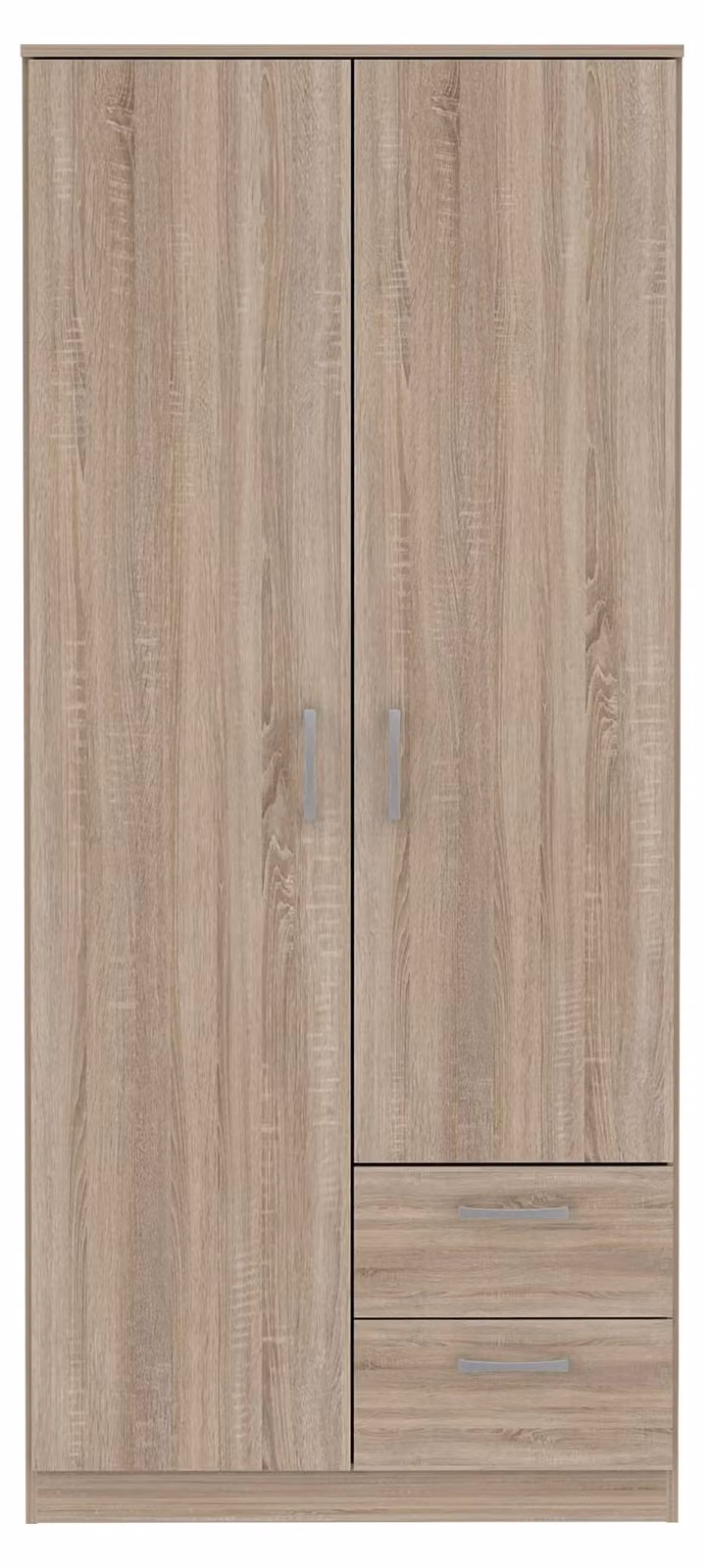 Armadio, legno di quercia Sonoma, 82x185x52,7 cm, 2 ante, 2 cassetti