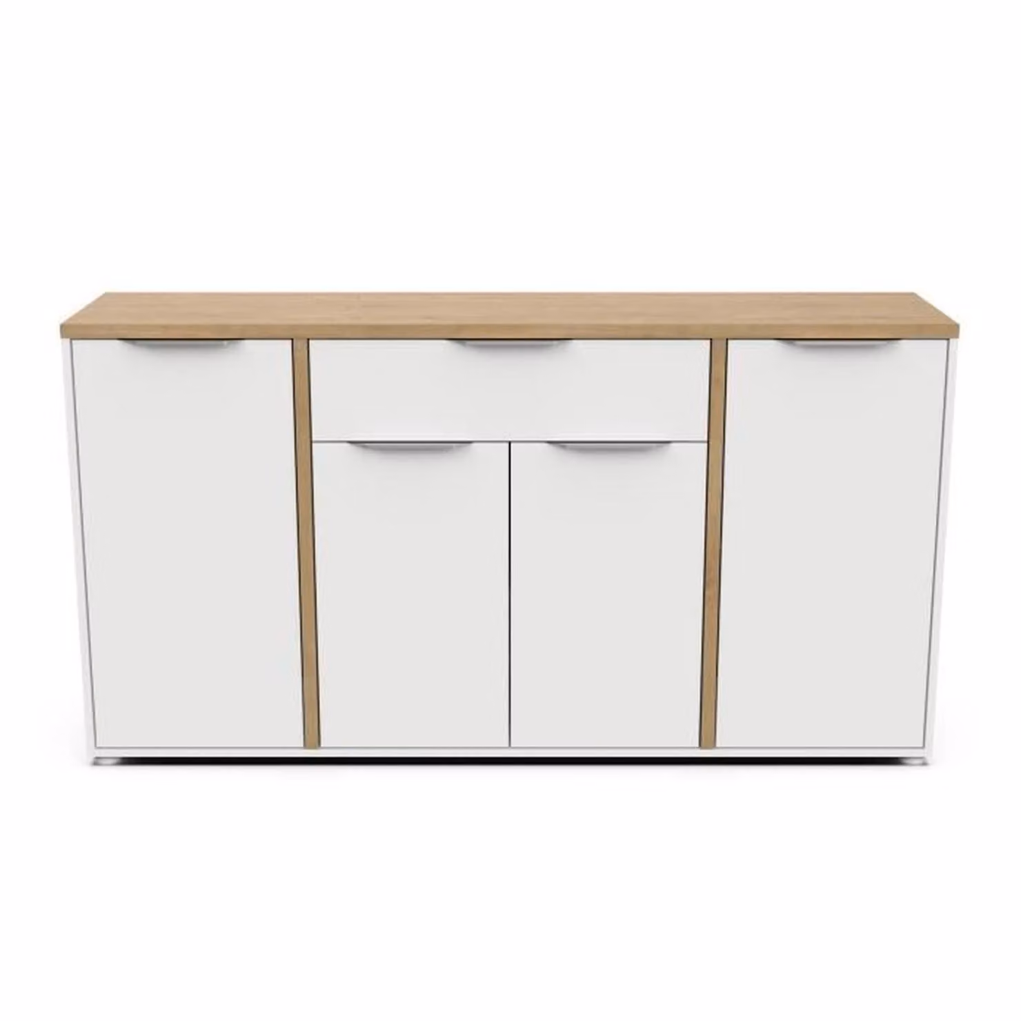 Credenza 4 ante e 1 cassetto in rovere e bianco opaco B160,7 cm - ACCESSO