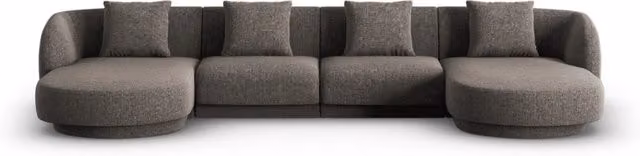 Divano panoramico Tulum a 5 posti Cosmopolitan Design in ciniglia grigio L 330 x P 156 x H 70 cm – 1