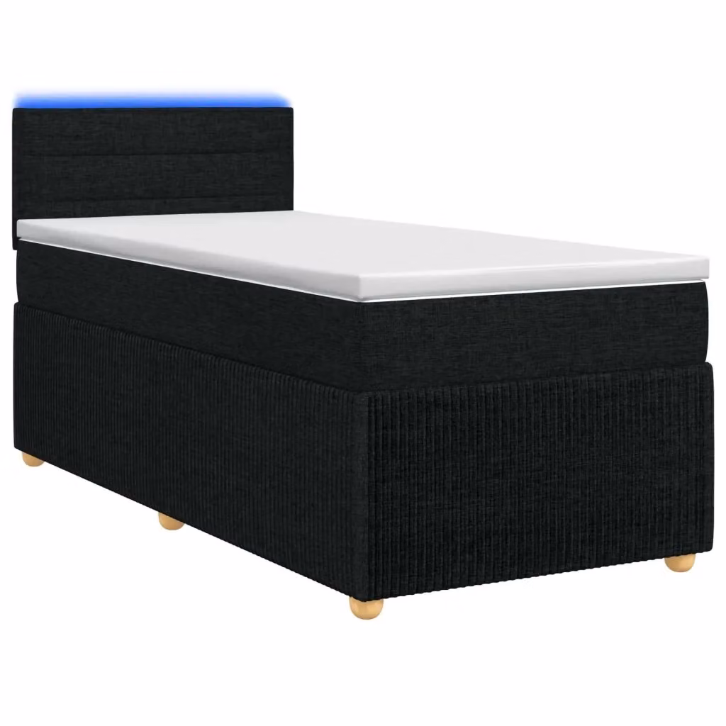 Letto box spring con materasso ibrido vidaXL in tessuto nero L: 80 cm, P: 200 cm – 2