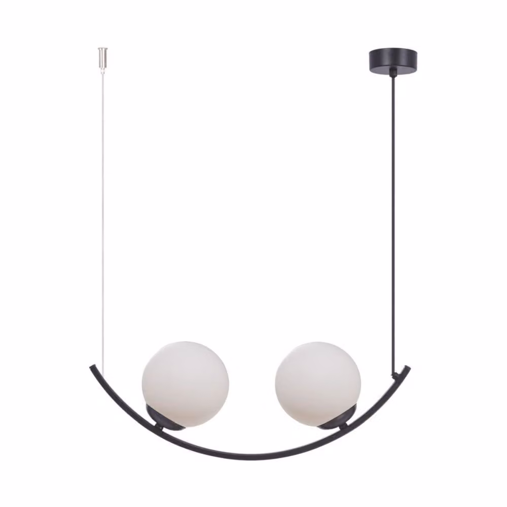Lampada a sospensione WAVE bianco e nero 2xE14x8W in metallo, dimensioni: 100x50x14 cm, IP20, Zuma Line