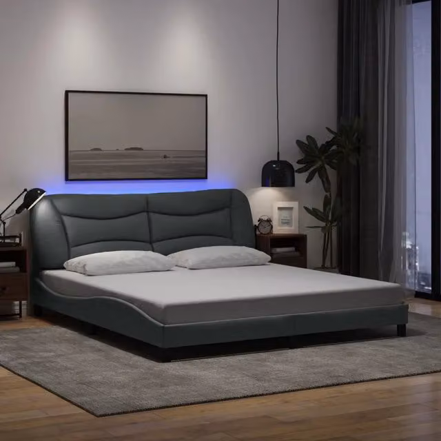 Giroletto con LED senza Materasso-Struttura Letto Hvar 180x200 cm in Tessuto