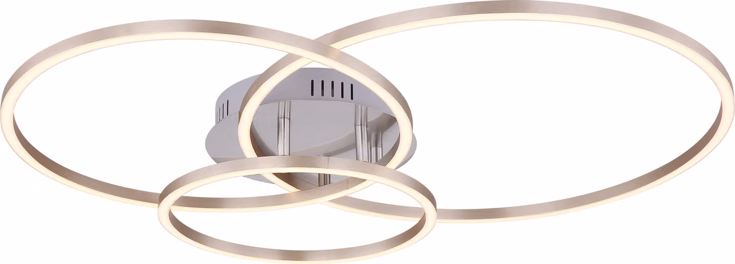 Globo Lighting plafoniera in metallo nichel opaco, LED